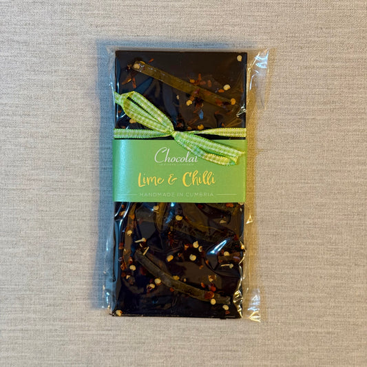 Lime and Chilli Dark Chocolate Bar