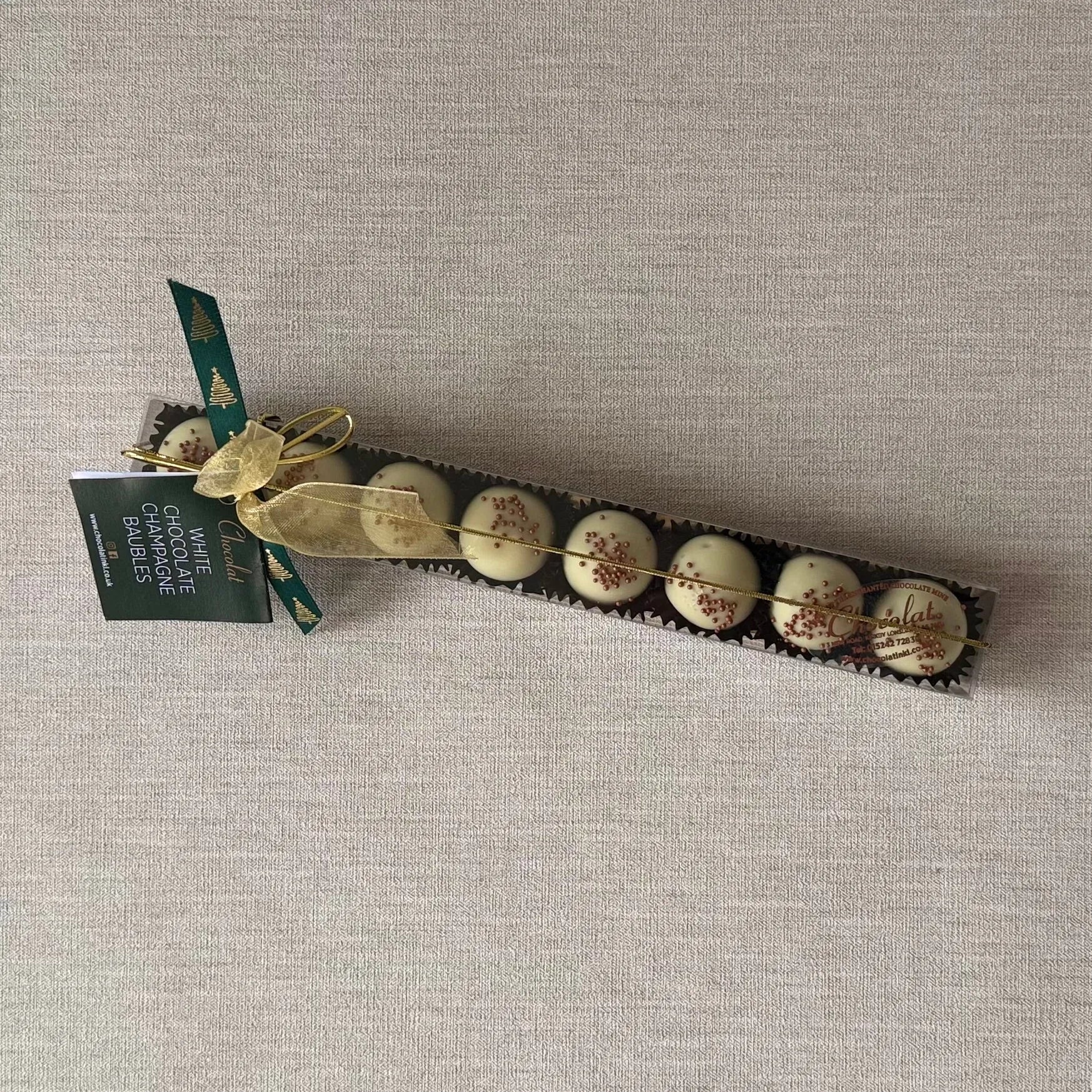 White Chocolate Champagne Baubles | Stick Box of 8