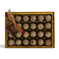 Chocolat in Kirkby Lonsdale gift box of 24 Amaretto truffles with almond and chocolate coating and festive ribbon