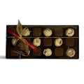 Chocolat in Kirkby Lonsdale gift box with 18 Baileys white chocolate truffles and dark chocolate espresso ganache.
