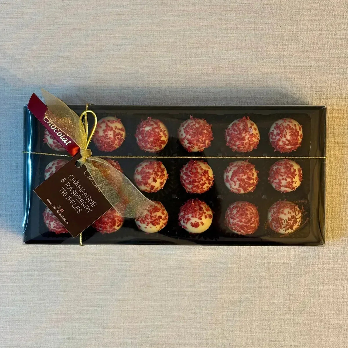 Champagne and Raspberry Truffles | Gift Box of 18