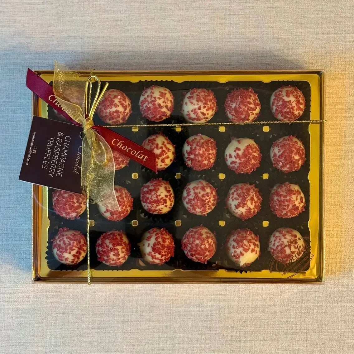 Champagne and Raspberry Truffles | Gift Box of 24