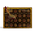 Chocolat in Kirkby Lonsdale gift box of 24 dark chocolate cherry ganache and milk chocolate pistachio truffles