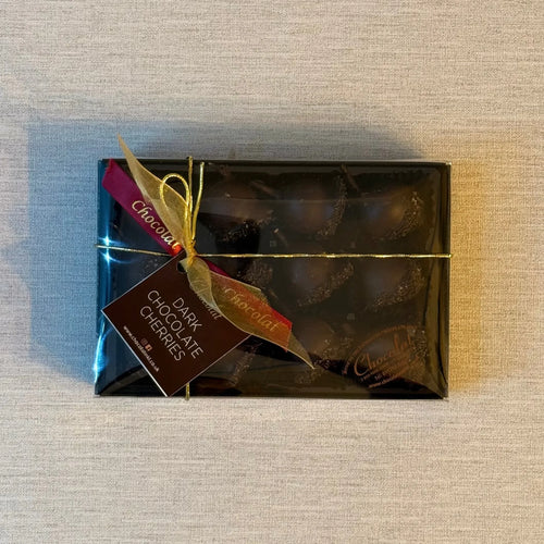 Dark Chocolate Cherries in Kirsch Liqueur | Gift Box of 12 | Chocolat in Kirkby Lonsdale