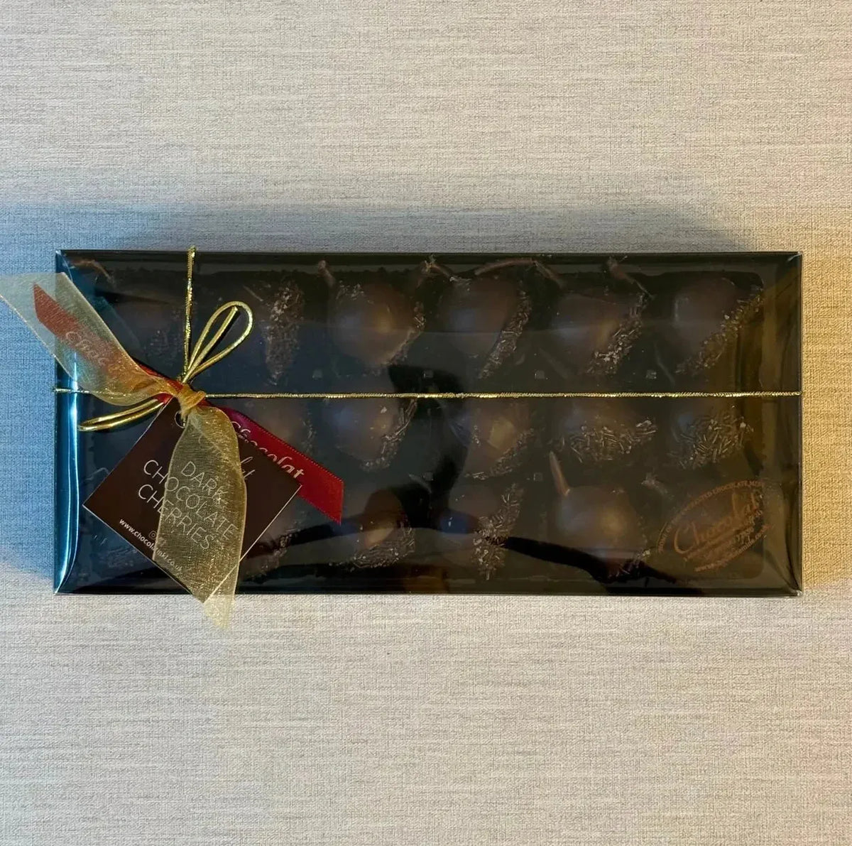 Dark Chocolate Cherries in Kirsch Liqueur | Gift Box of 18
