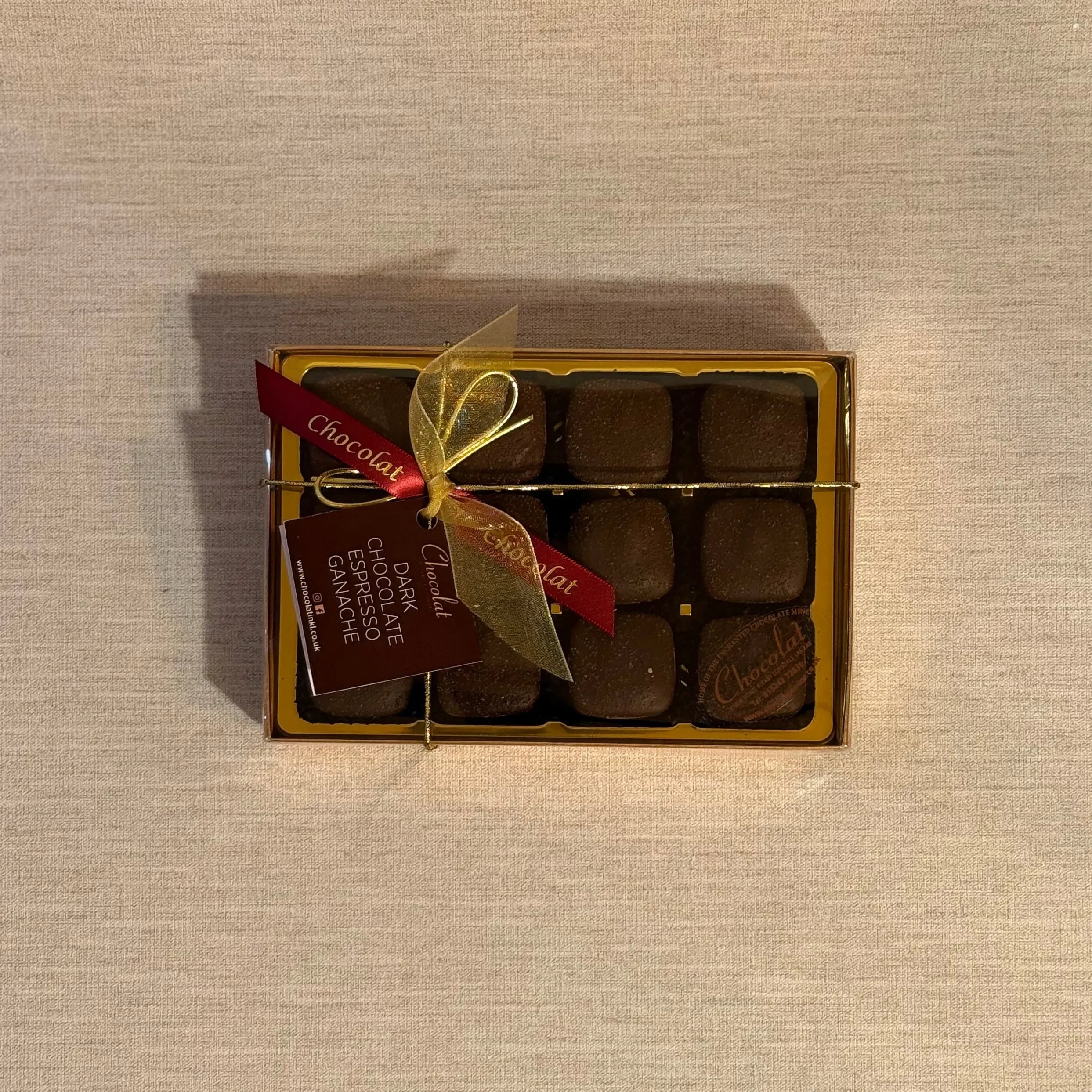 Dark Chocolate Espresso Ganache | Gift Box of 12 | Chocolat in Kirkby Lonsdale