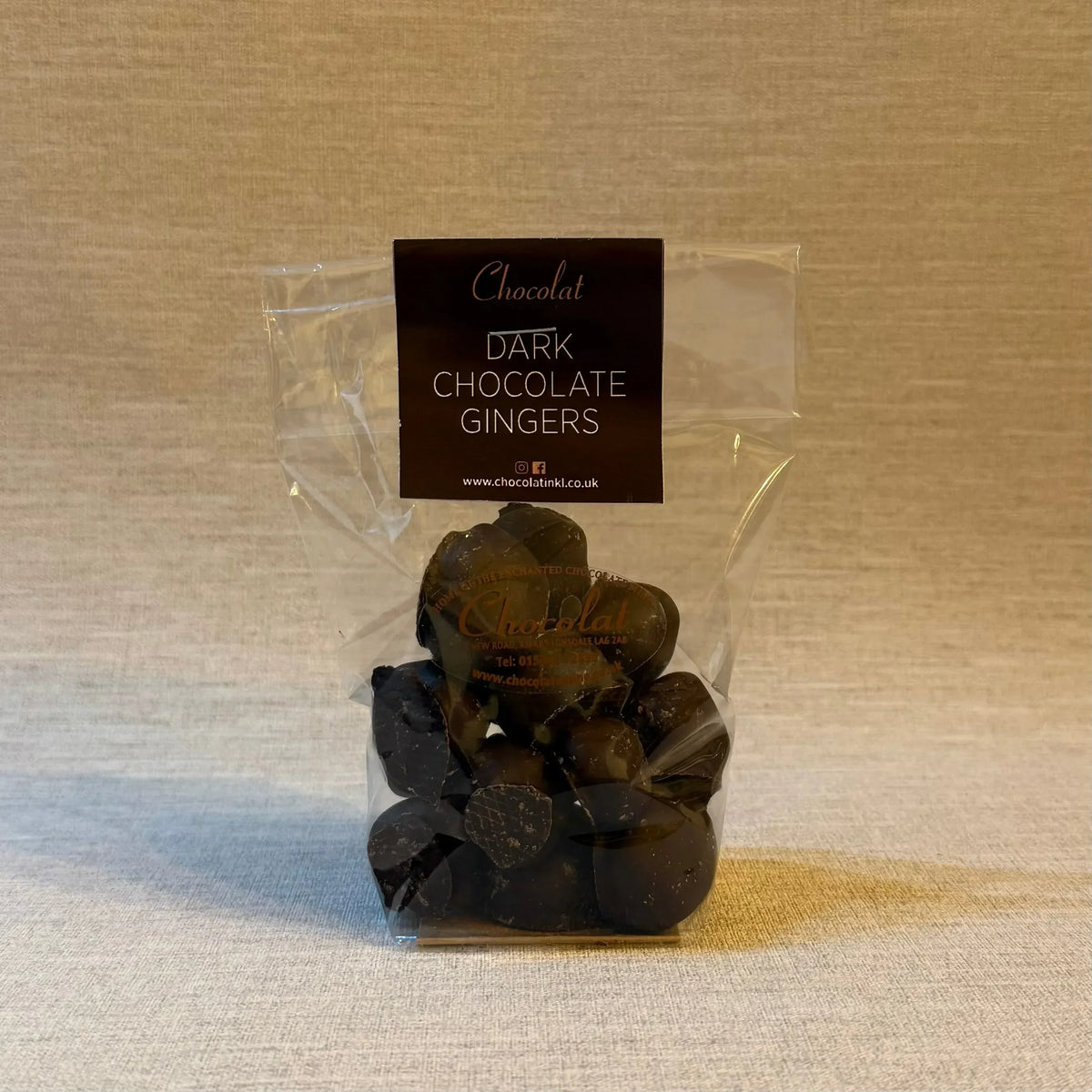 Dark Chocolate Gingers | Large Bag 150g | Chocolat in Kirkby Lonsdale