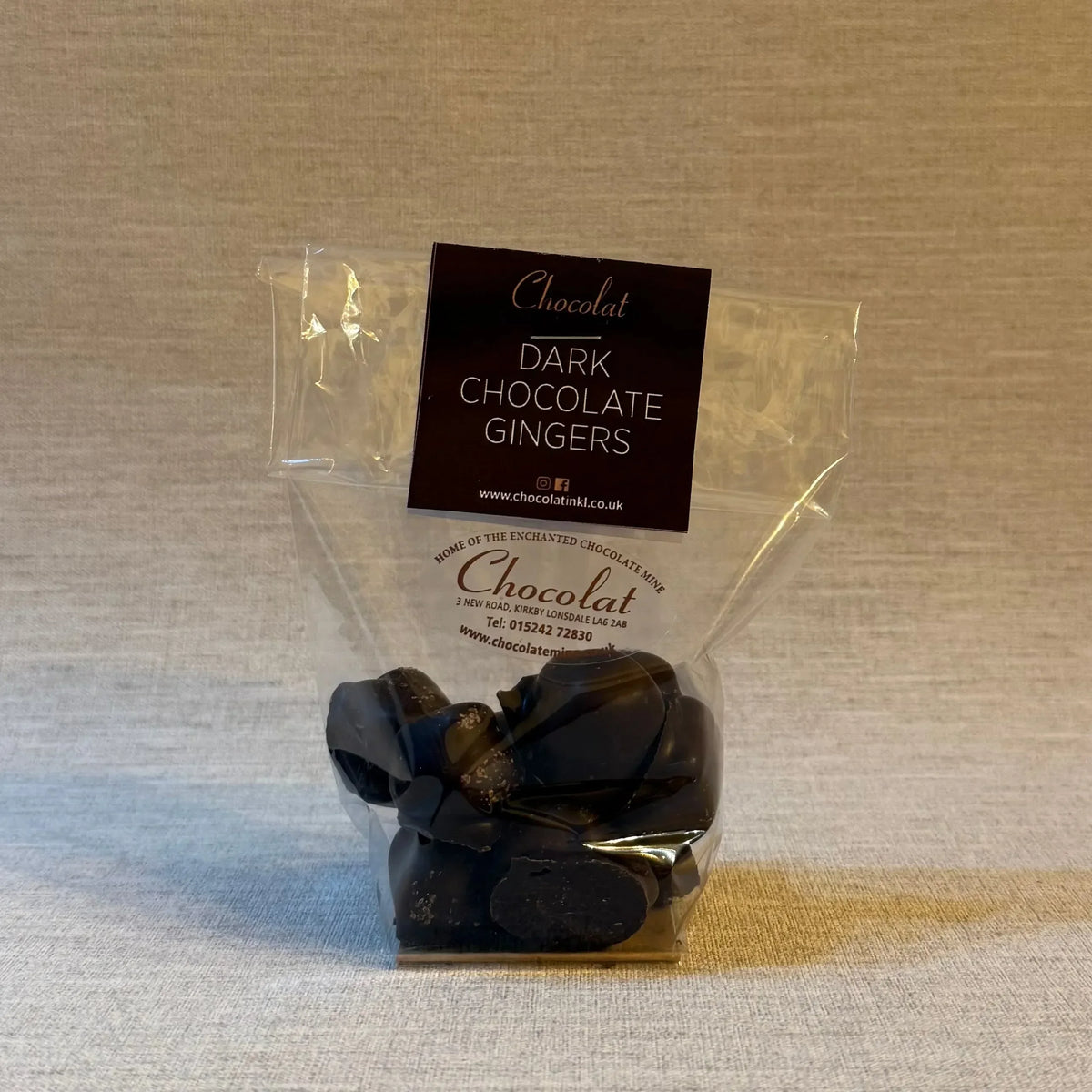 Dark Chocolate Gingers | Regular Bag 100g | Chocolat in Kirkby Lonsdale