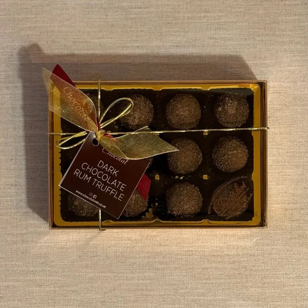 Dark Chocolate Rum Truffles | Gift Box of 12