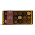 Chocolat in Kirkby Lonsdale dark chocolate gift box with 18 assorted truffles featuring cherry, lime, and espresso.