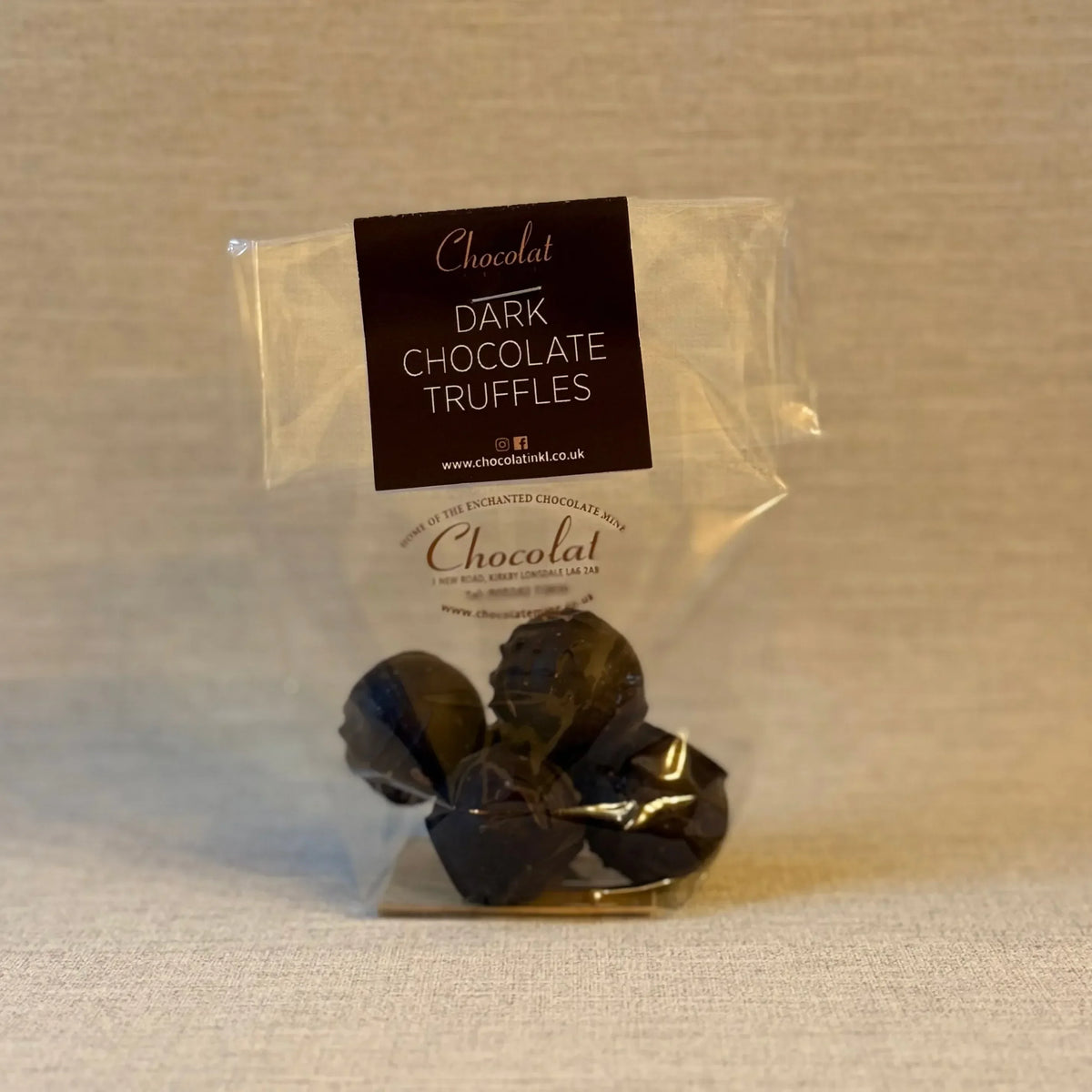 Dark Chocolate Truffles | Gift Bag of 5 | Chocolat in Kirkby Lonsdale