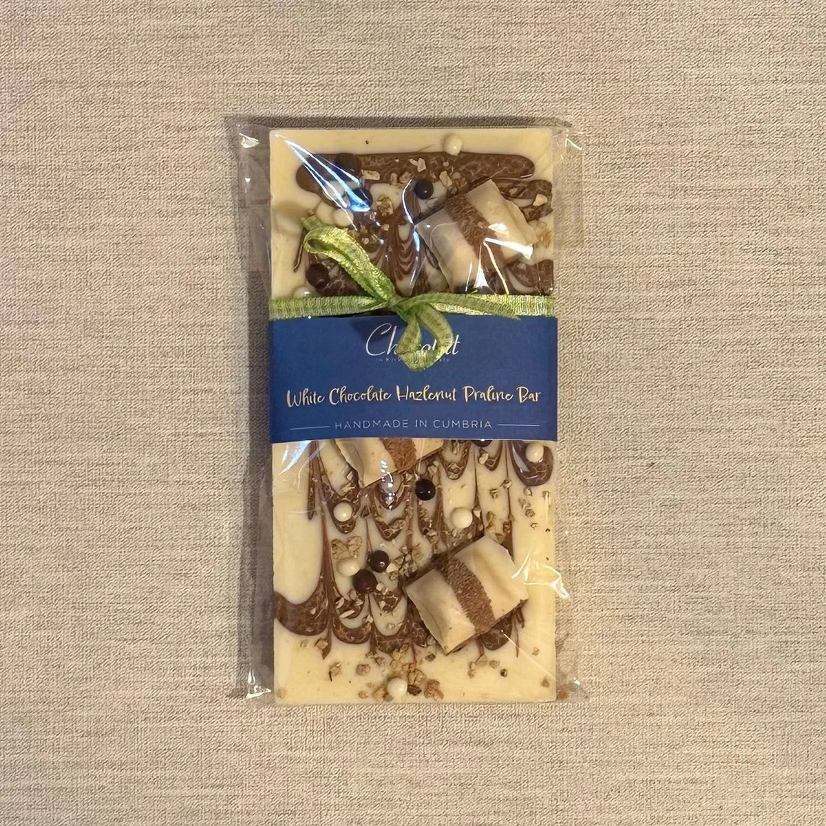 Hazelnut Praline White Chocolate Bar | Chocolat in Kirkby Lonsdale