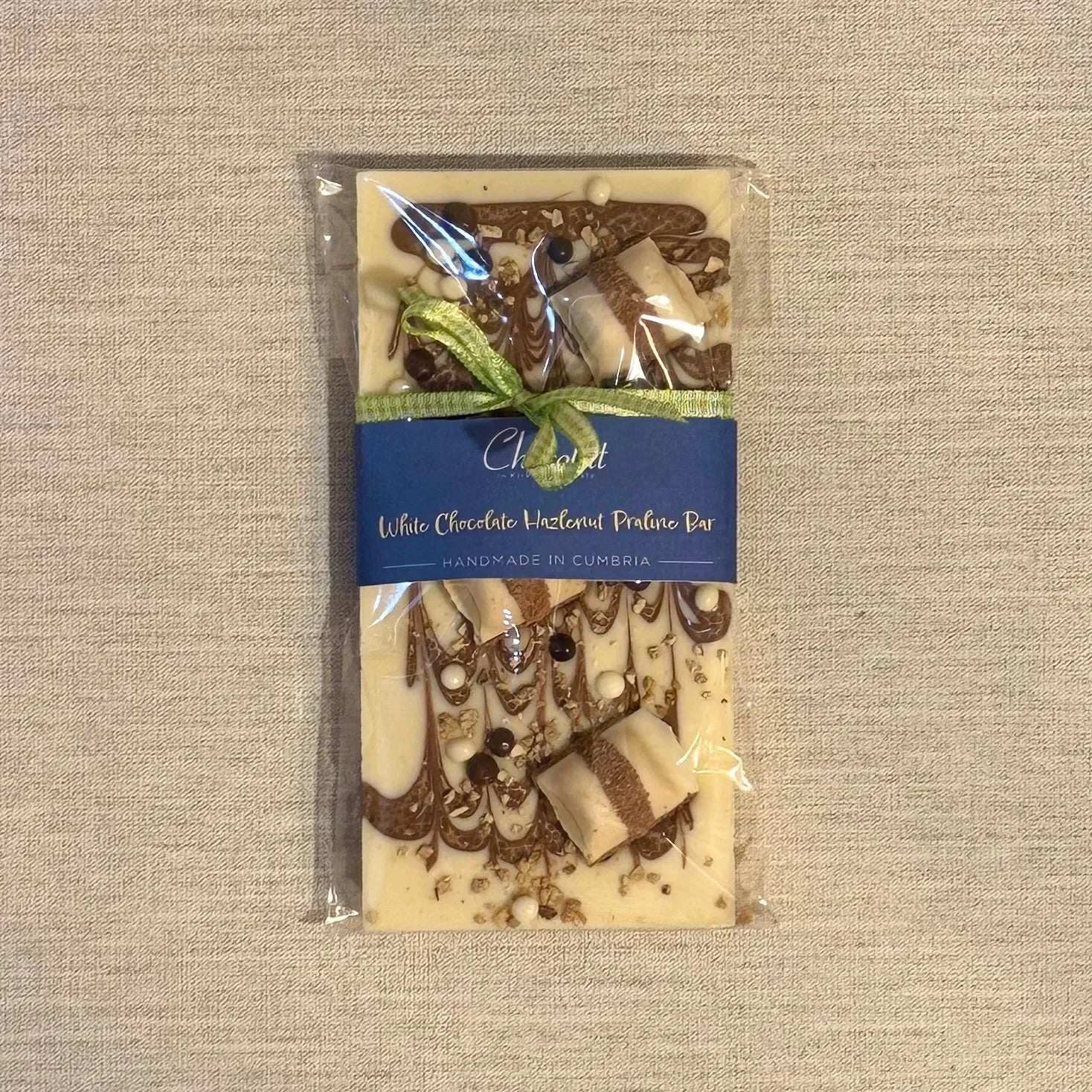 Hazelnut Praline White Chocolate Bar | Chocolat in Kirkby Lonsdale