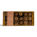 Chocolat in Kirkby Lonsdale milk chocolate gift box containing 18 assorted truffles and squares in a gold tray.