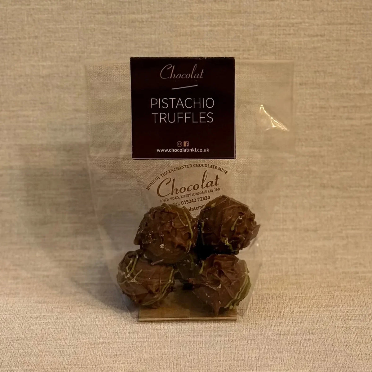 Pistachio Truffles | Gift Bag of 5 | Chocolat in Kirkby Lonsdale
