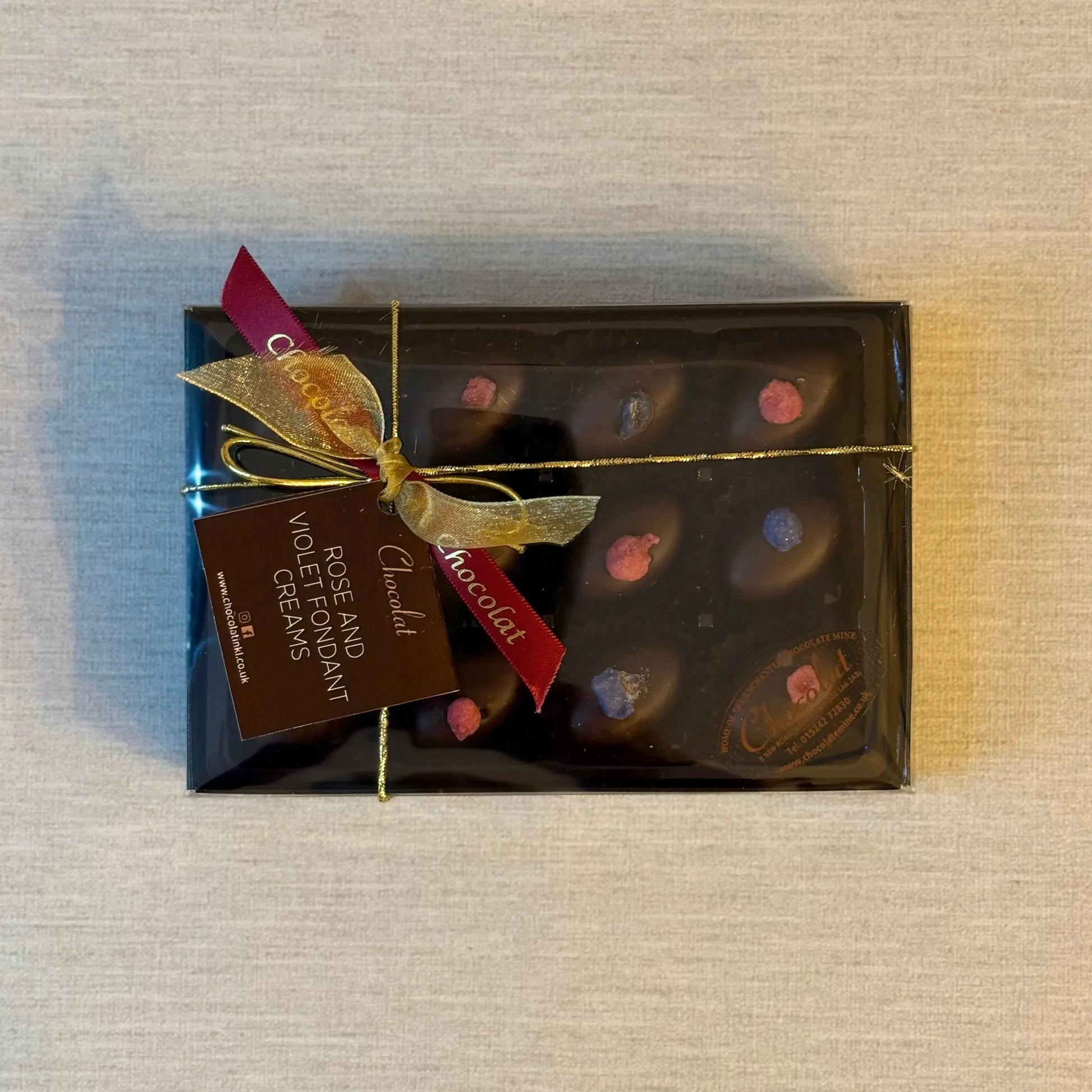 Rose and Violet Fondant Creams | Gift Box of 12 | Chocolat in Kirkby Lonsdale