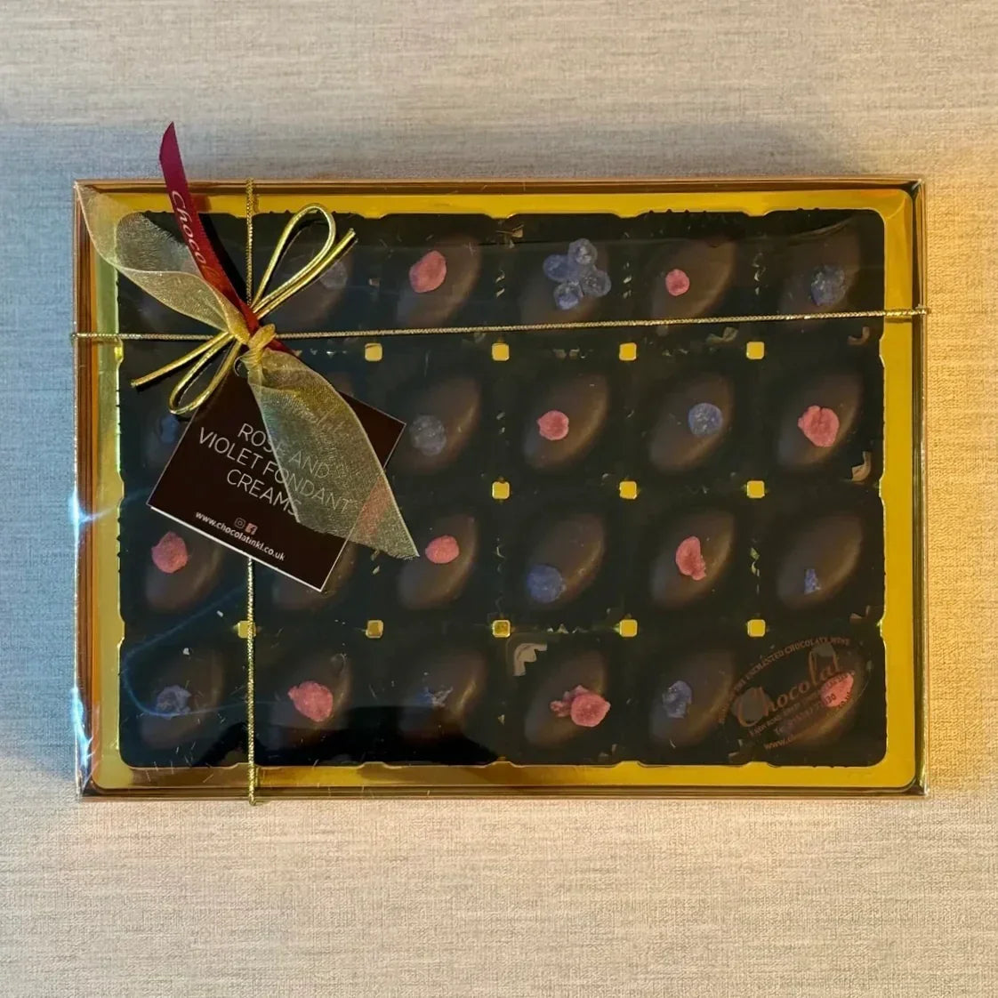 Rose and Violet Fondant Creams | Gift Box of 24