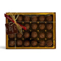 Chocolat in Kirkby Lonsdale gift box of 24 handcrafted milk chocolate salted caramel truffles with a ribbon bow