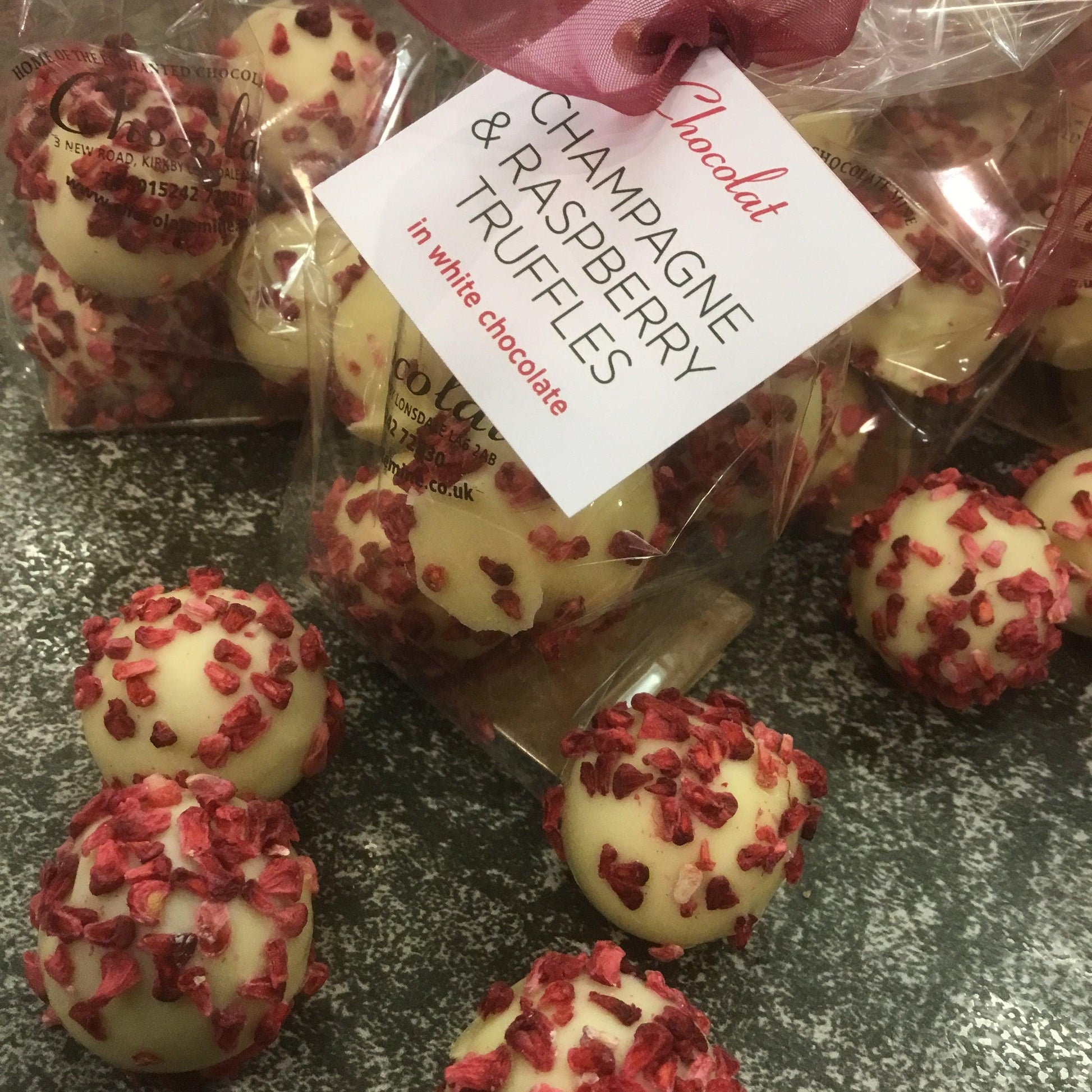 Champagne and Raspberry Truffles | Chocolat in Kirkby Lonsdale